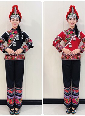 双层袖蝴蝶铃铛女装单衣黑色裤子