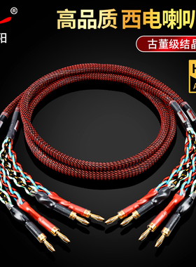美国西电喇叭线进口发烧音箱线专业hifi纯铜音响线香蕉头Y插针插