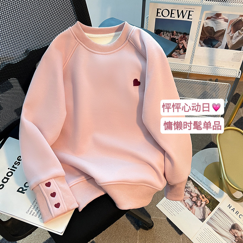 女童春装卫衣2025新款春装外穿儿童打底衫上衣小女孩加绒休闲童装