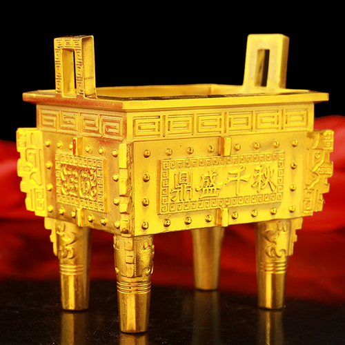 纯黄铜鼎摆件家居饰品匠心制作