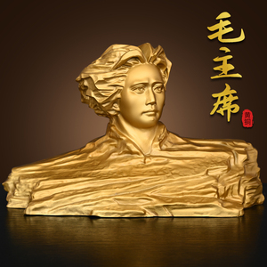 纯铜青年毛主席像橘桔子洲头半身