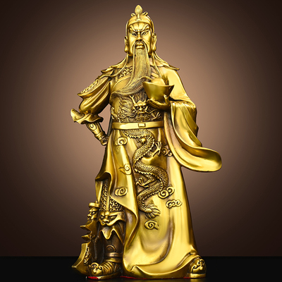 关羽家居开业礼品黄铜镇宅中式