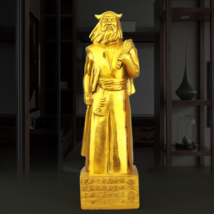 铜炎帝摆件神农氏三黄大帝人文初祖全身像神像铜 工艺礼品纯