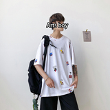 703-T211夏季卡通男韩版数码印花短袖情侣T恤，男装T恤，星座703