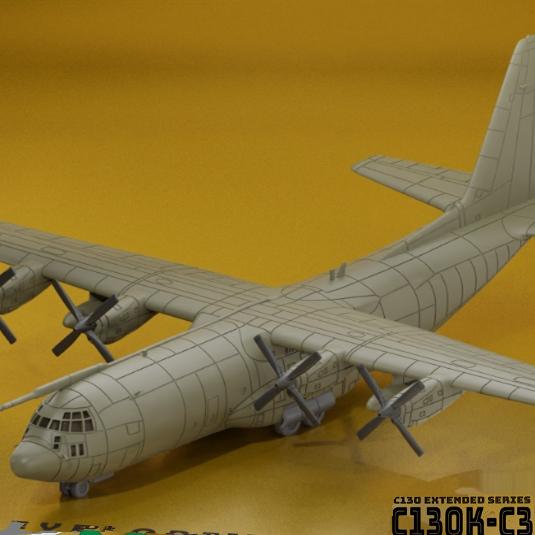 1/72/144/48/64 LOCKHEED C130K 超级大力神 飞机树脂模型3D打印