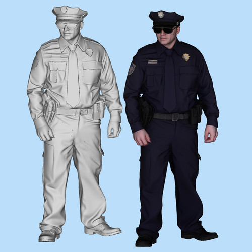 美国警察巡警Nano Banana Grok Tripo3d AI Meshy图片生成3D打印