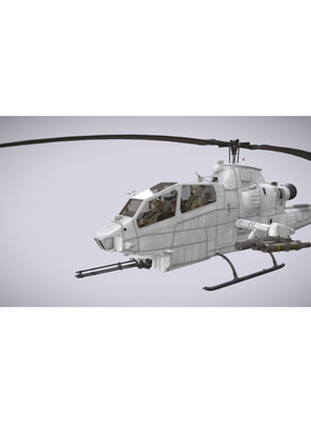 1/72 1/35 AH-1S眼镜蛇M197加特林机炮模型机枪树脂3d打印模型