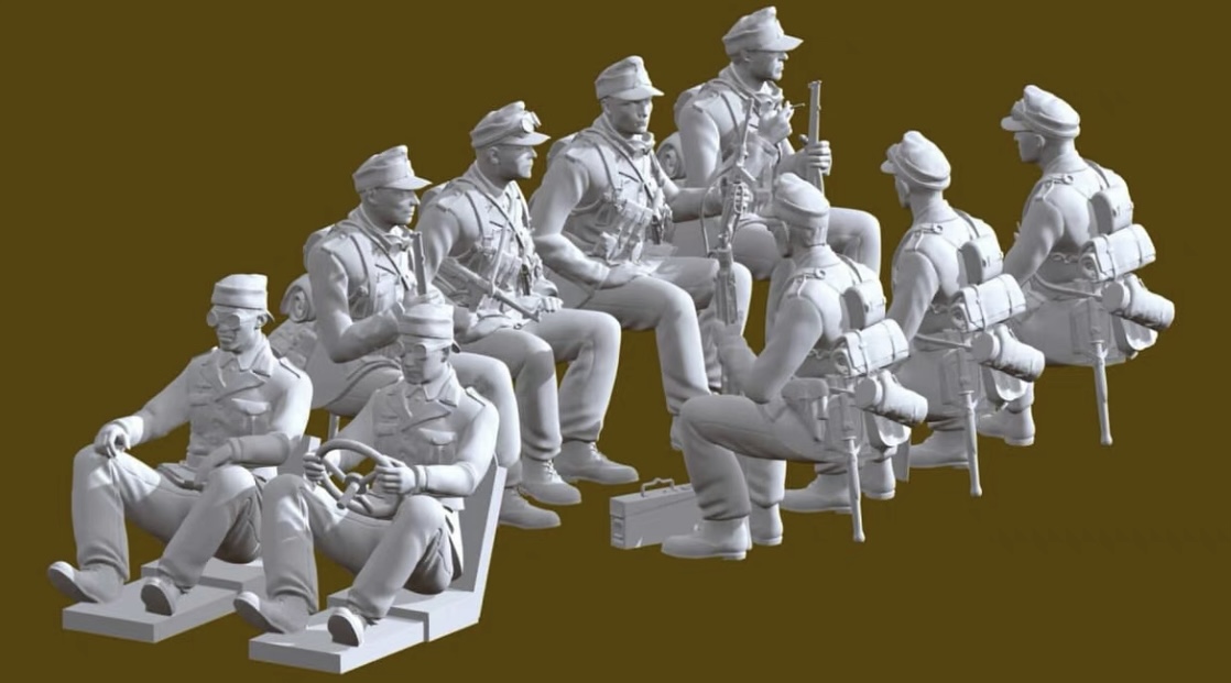 1/72 1/144 1/48 1/64  德军北非乘车兵人树脂模型