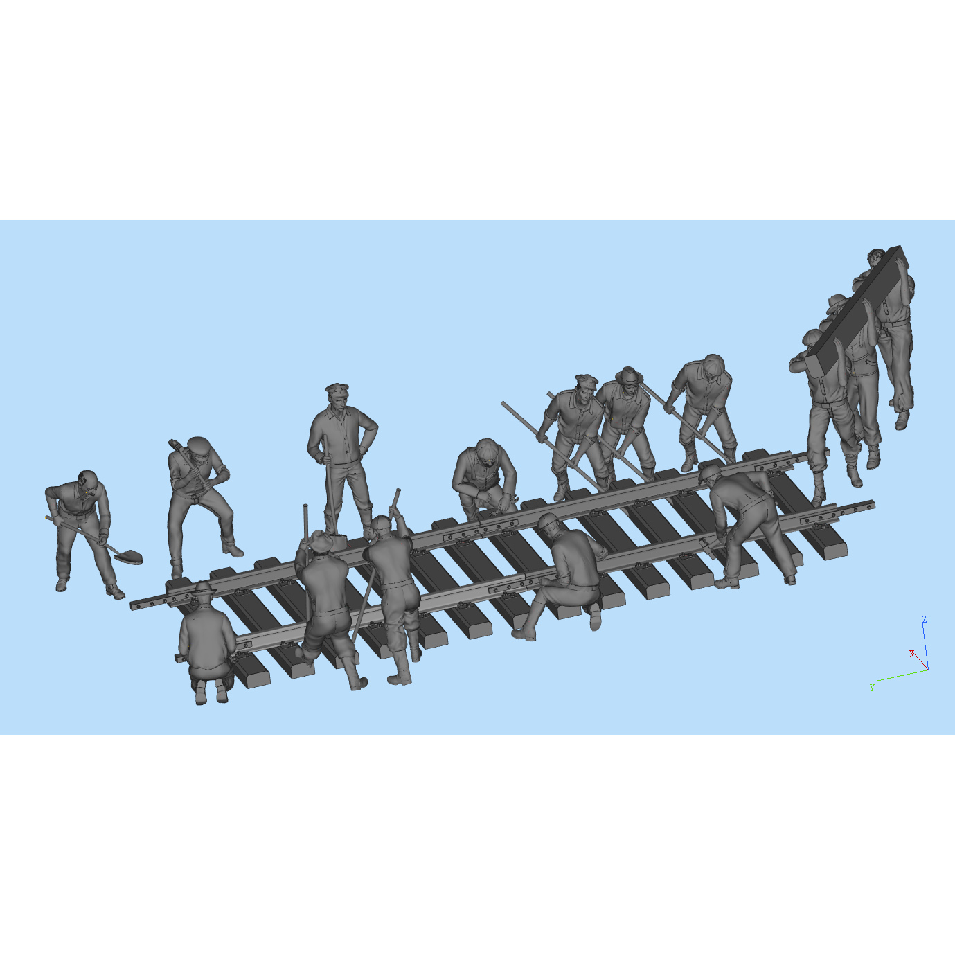 1/72 1/144 1/48 1/64  美国欧洲东线铁路工人3d打印树脂模型兵人