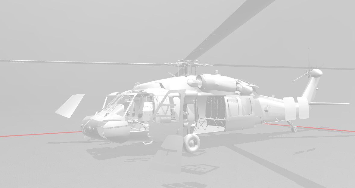 1/35 UH-60 黑鹰 直升机 内构 美国 3D打印 比例任意 细节精细