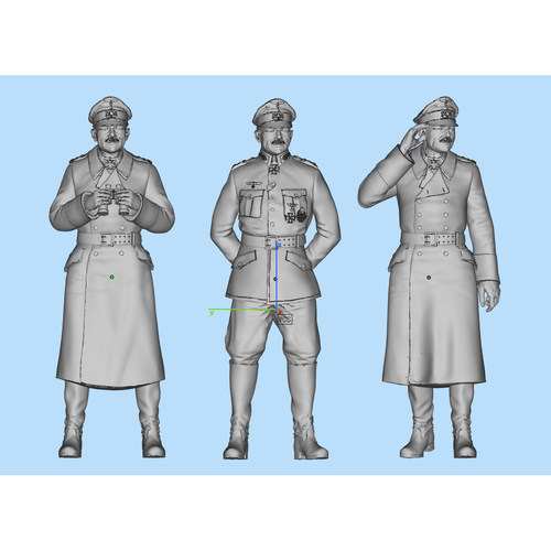 1/64 1/72 海因茨·古德里安德军3D打印白模树脂模型摆件微缩场景