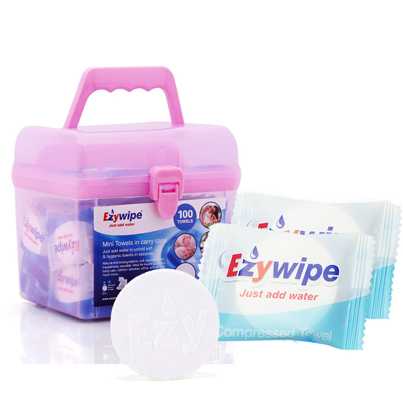 Ezywipe一次性毛巾纯棉压缩洗脸巾旅行便携无纺布洁面巾加厚大号