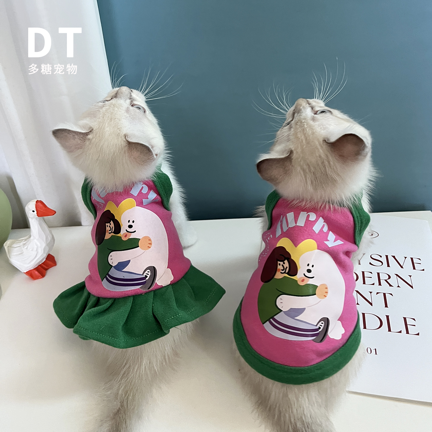 奶猫奶狗幼犬小号背心小狗茶杯犬家居服比熊泰迪狗狗秋冬保暖衣服