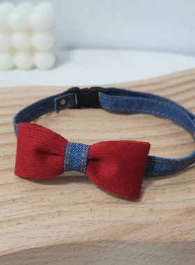 猫咪狗狗安全扣项圈防窒息锁死宠物小领结铃铛可爱撞色蝴蝶结脖圈