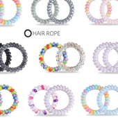 高级韩版 电话线发圈发绳女无痕电话绳TT圈舒适弹力高马尾M码 发饰