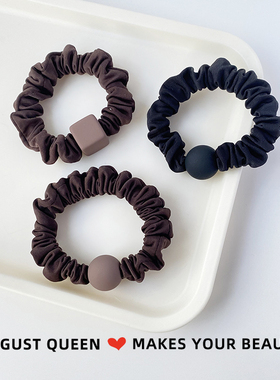 高弹力简约方块大肠发圈头绳女耐用发绳高级感绑马尾扎头发橡皮筋