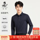 浪登25春秋季 T恤男士 长袖 新款 商务休闲纯色Polo领上衣 含绵羊毛