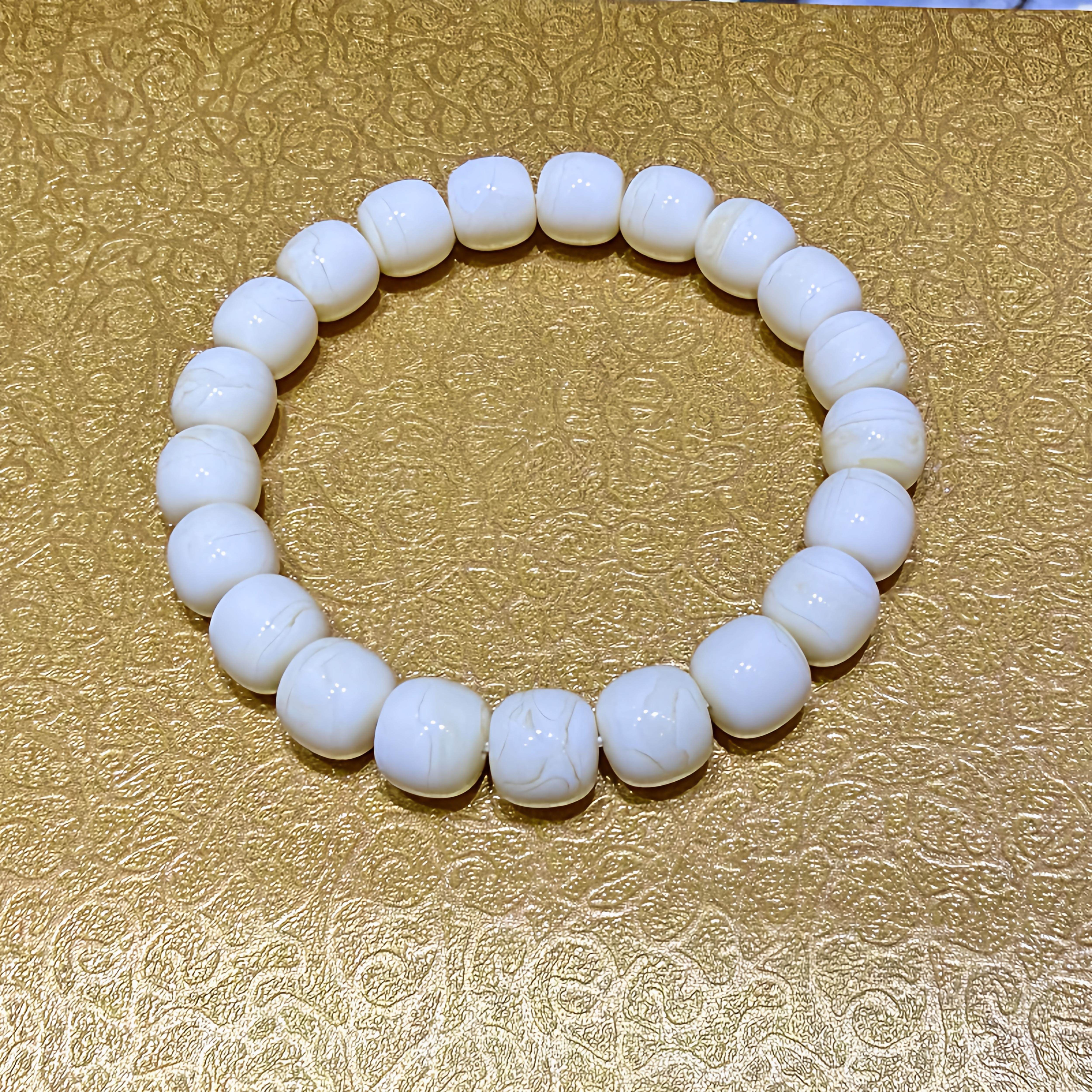 11mm同料俄料白蜜蜡精工老型手串