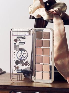 新色全哑光韩国珂莱欧Clio十二色眼影盘春夏蜜瓜01/20/21/10亚克