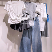 2025夏季 T恤女上衣 百搭显瘦蕾丝拼接短袖 新款 时尚