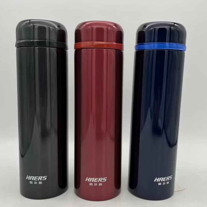 哈尔斯真空保温直杯高端商务办公水杯304不锈钢高档水杯420mL