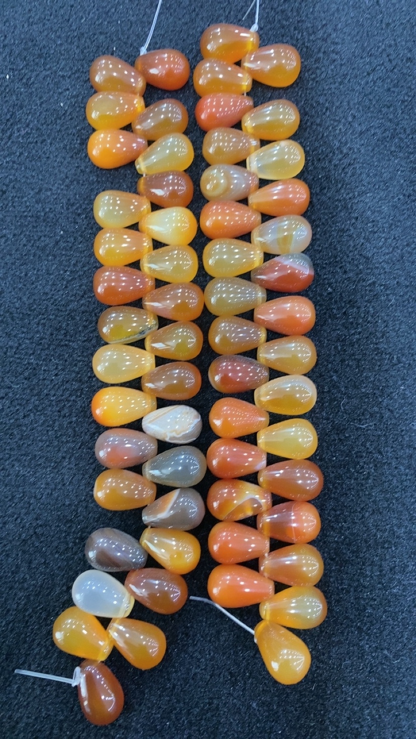 天然红玛瑙横孔水滴随形10-16mm通孔散珠手链项链diy手作饰品配件
