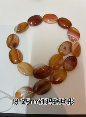 天然缠丝玛瑙红色玛瑙桶珠diy手链蛋形手串把玩串珠18*25mm
