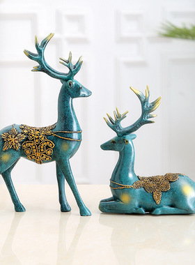 欧式风结婚家居客厅实用麋鹿摆件