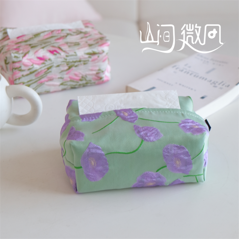 纸巾盒法式花朵轻奢浮雕抽纸盒收纳盒客厅餐桌茶几摆件家用高级感