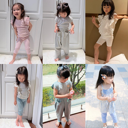 Miyababy SP系列T恤裤子套装女童2026夏季有机棉高品质高弹上衣