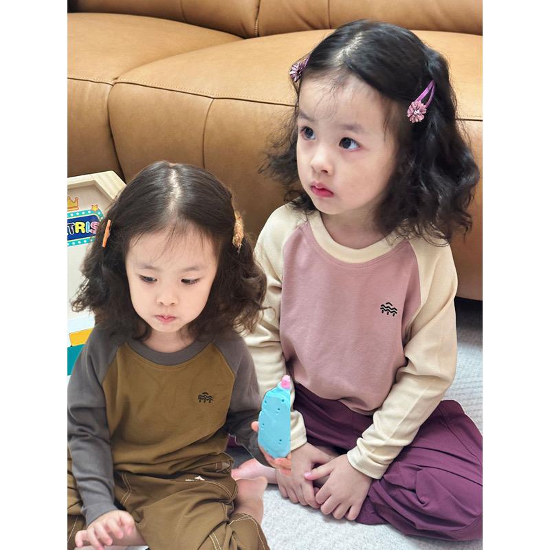 速热德绒撞色插肩袖T恤