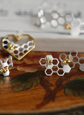 酿春丨自然野趣蜜蜂纯银项链