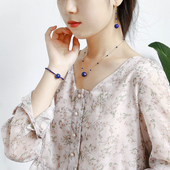 西江月 软语设计原矿天然阿富汗青金石不褪色包金项链耳坠手链女