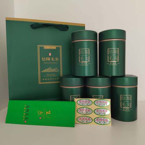 成套包装一罐一两信阳毛尖新款手提袋铝箔袋小罐装不带茶叶绿包邮