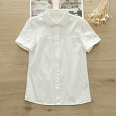 薄款 女夏季 修身 正肩短袖 打底纯白衬衣内搭 基础款 上衣职业装 白衬衫