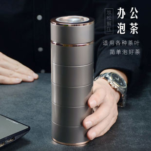 999足银保温杯创意竹节金属外壳男女办公室喝水杯子老板喝茶专用