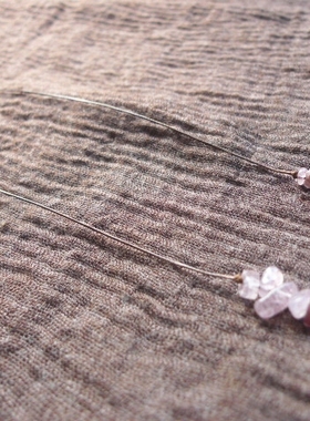 阿福家 天然草莓晶碎石手编一线简约随意蜡绳项链