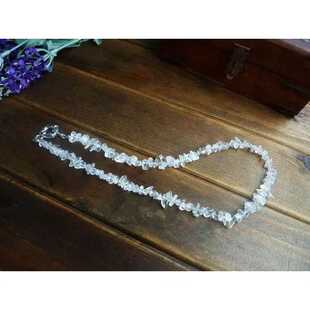 阿福珠宝 天然白水晶碎石项链