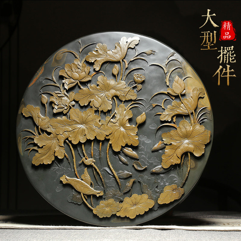 天然原石匠心手刻大型歙砚摆件