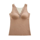 Демисезонная удерживающая тепло утепленная майка топ, кружевная лента, топ с чашечками, скульптурирующий утягивающий пояс на талию, красивая спина
