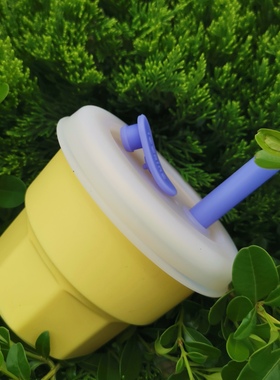 韩国minnow同款硅胶吸管杯女高颜值DIY水杯儿童网红防摔咖啡随行