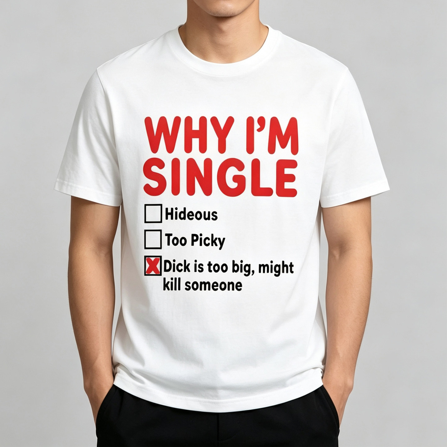 WHYIMSINGLE趣味英文纯棉T恤