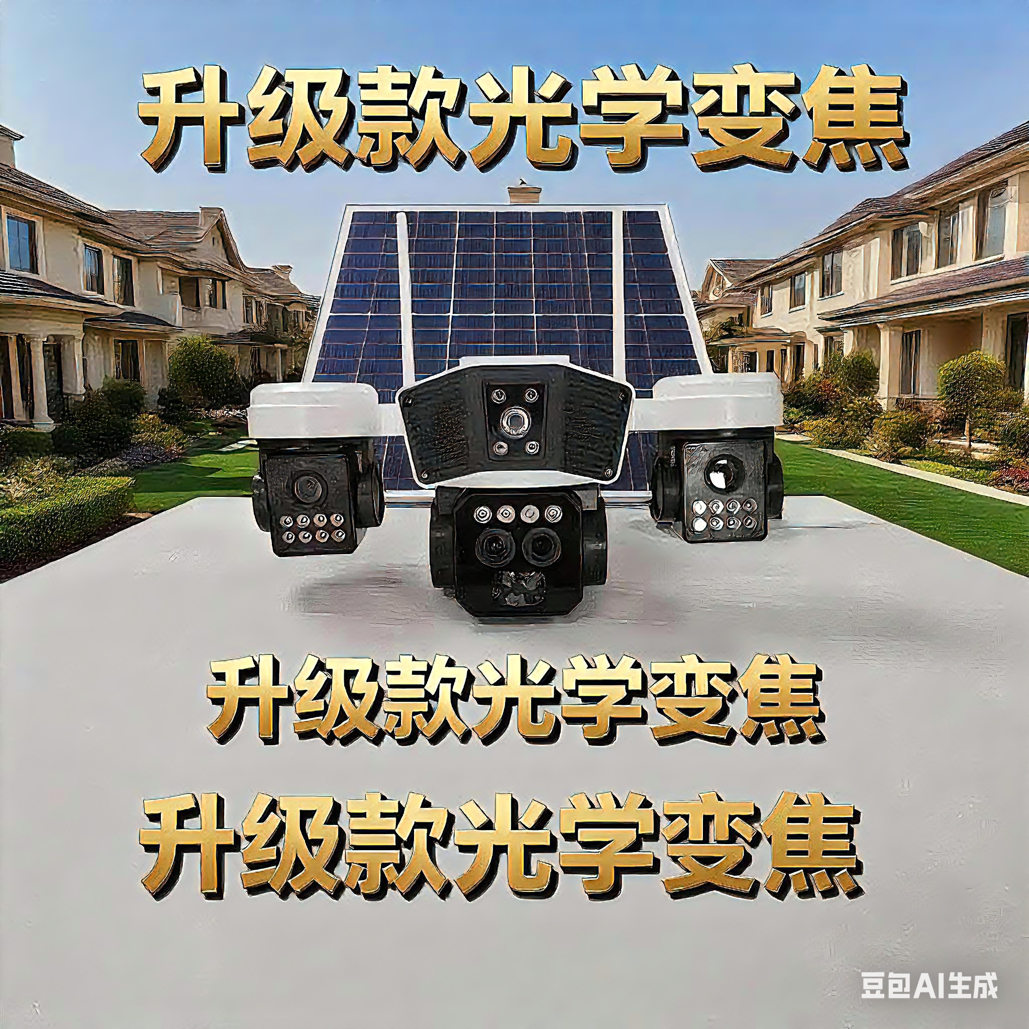 新款太阳能监控器摄像头360度无死角手机远程室外高清夜视5G无电