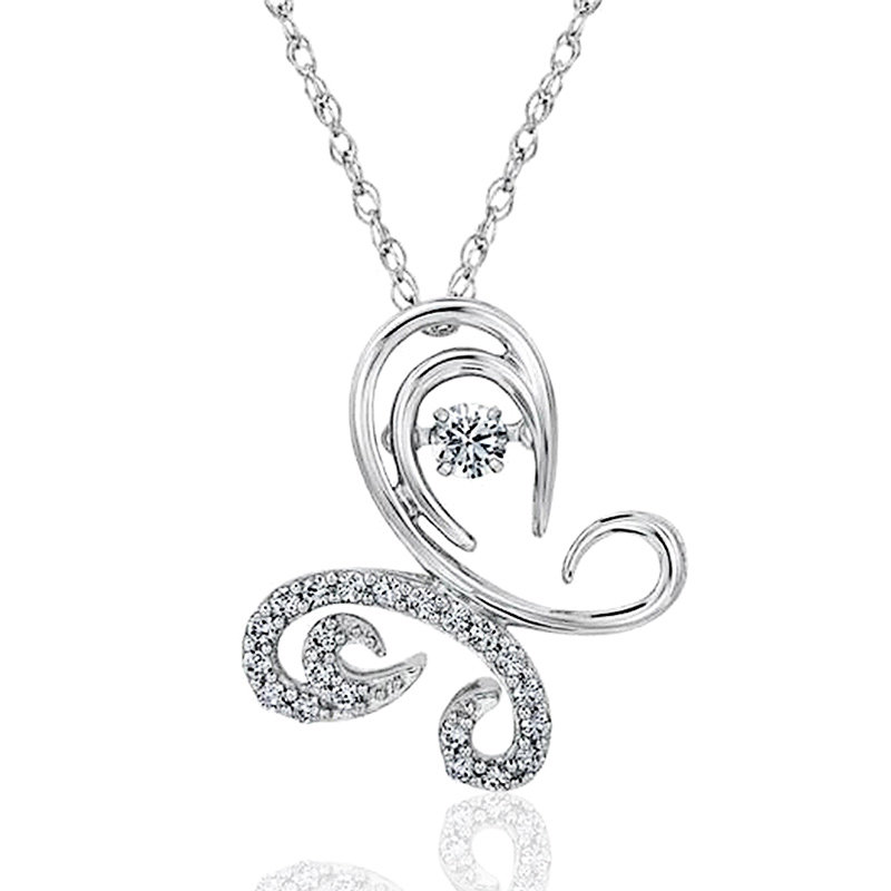 aesthetic butterfly necklace with shiny crystal  stone