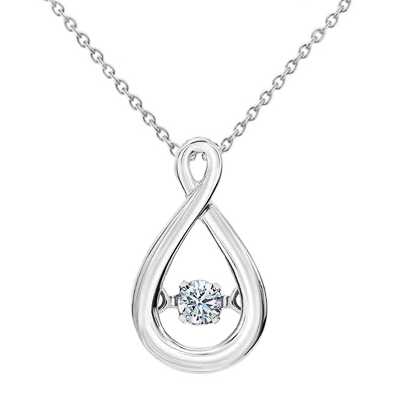 simple and elegant twist necklace for women shiny cubic