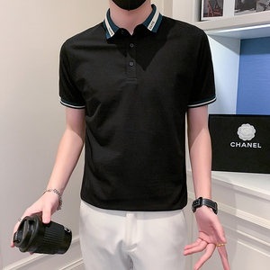 社会小伙短袖polo衫男修身潮流时尚抖音PL03/特P48控68图片