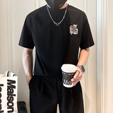 B323-DT60-特P38控58短袖T恤男社会小伙店主风圆领潮牌半袖衣服，男装T恤，星座301C（原B323）