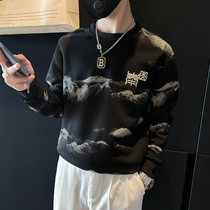 泰山印花刺绣卫衣男潮牌社会小伙高级感痞帅外套B323/WY13/P65图片