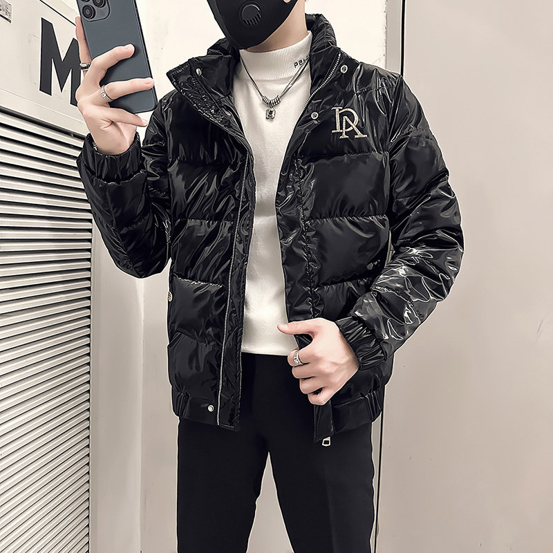 社会小伙棉衣男立领亮面修身刺绣棉服B323-MY01-P108控148,男装棉衣,星座301C（原B323）