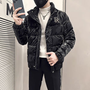 社会小伙棉衣男立领亮面修身刺绣棉服B323-MY01-P108控148图片